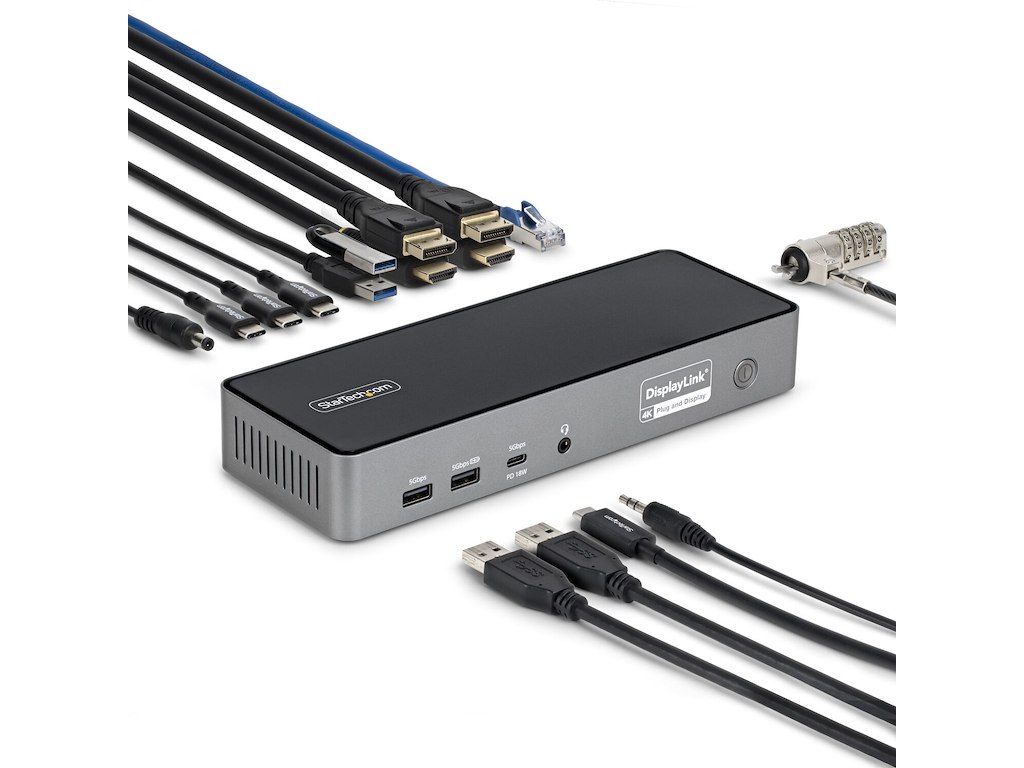 StarTech.com DK30C2DPEPRUE dockingstation Ledningsført USB 3.2 Gen 1 (3.1 Gen 1) Type-C Grå