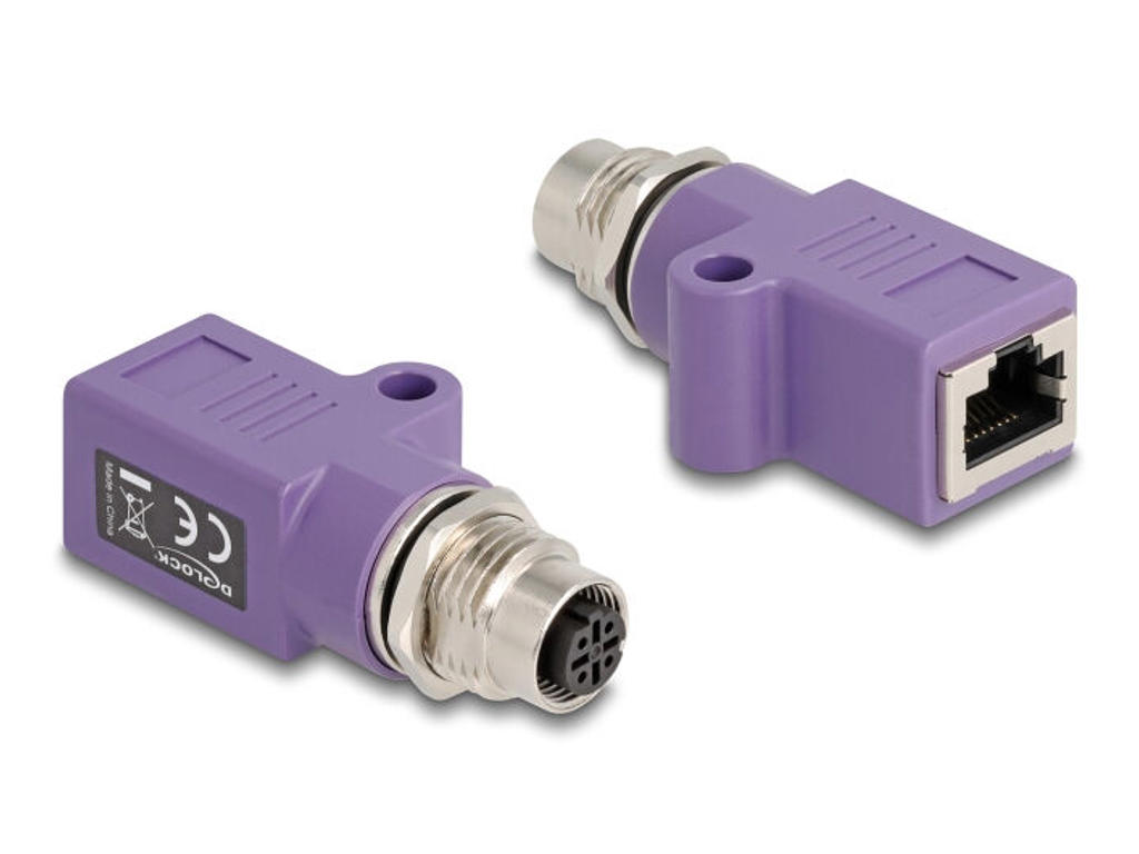 DeLOCK 60678 kabel kønsskifter M12 RJ45 Violet