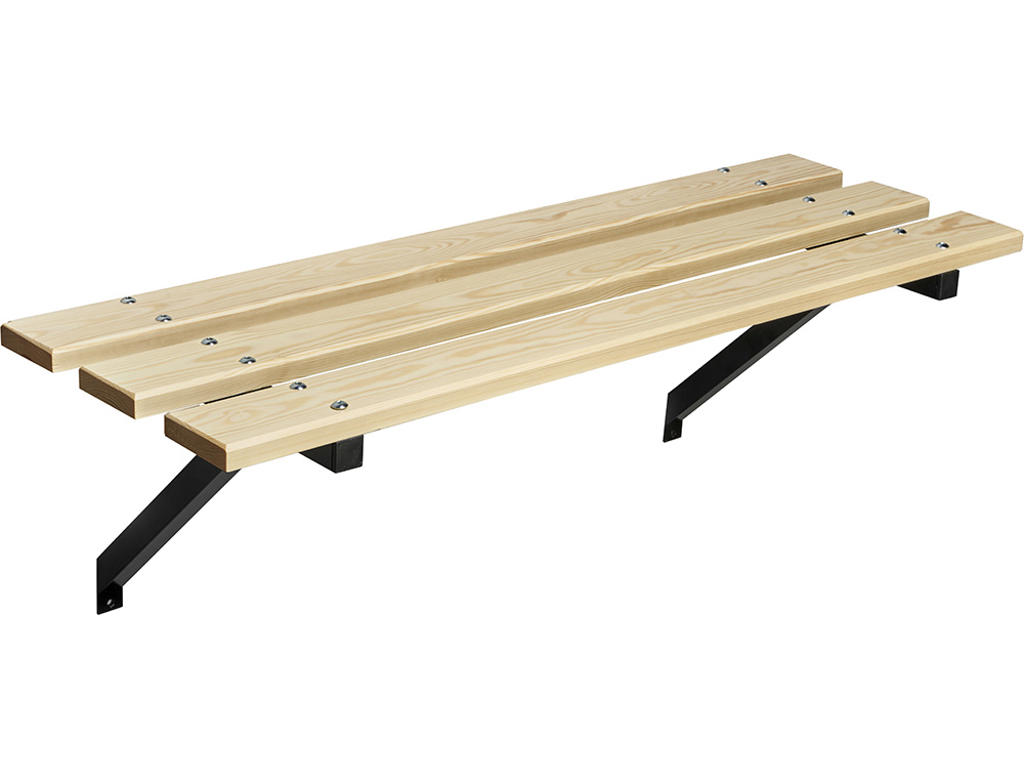 Bænk vægmonteret, Modelnr 67, L=750 mm fyr/sort, Essem Design DK