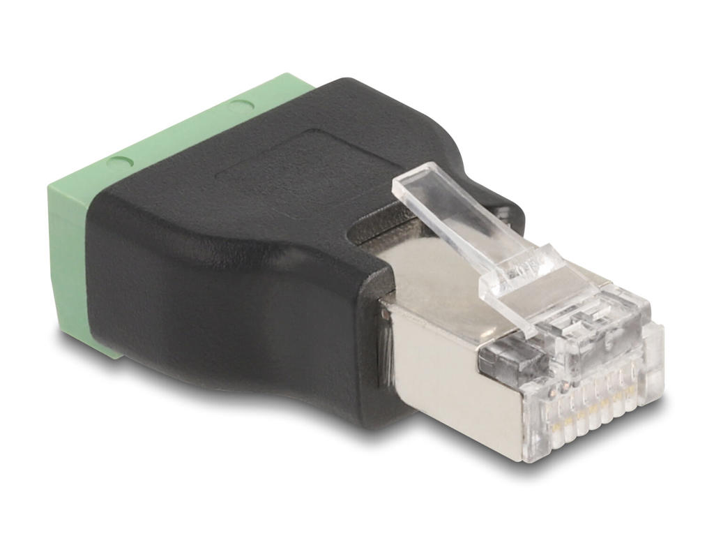 DeLOCK 66603 kabel kønsskifter RJ45 4 pin terminal block Sort, Grøn