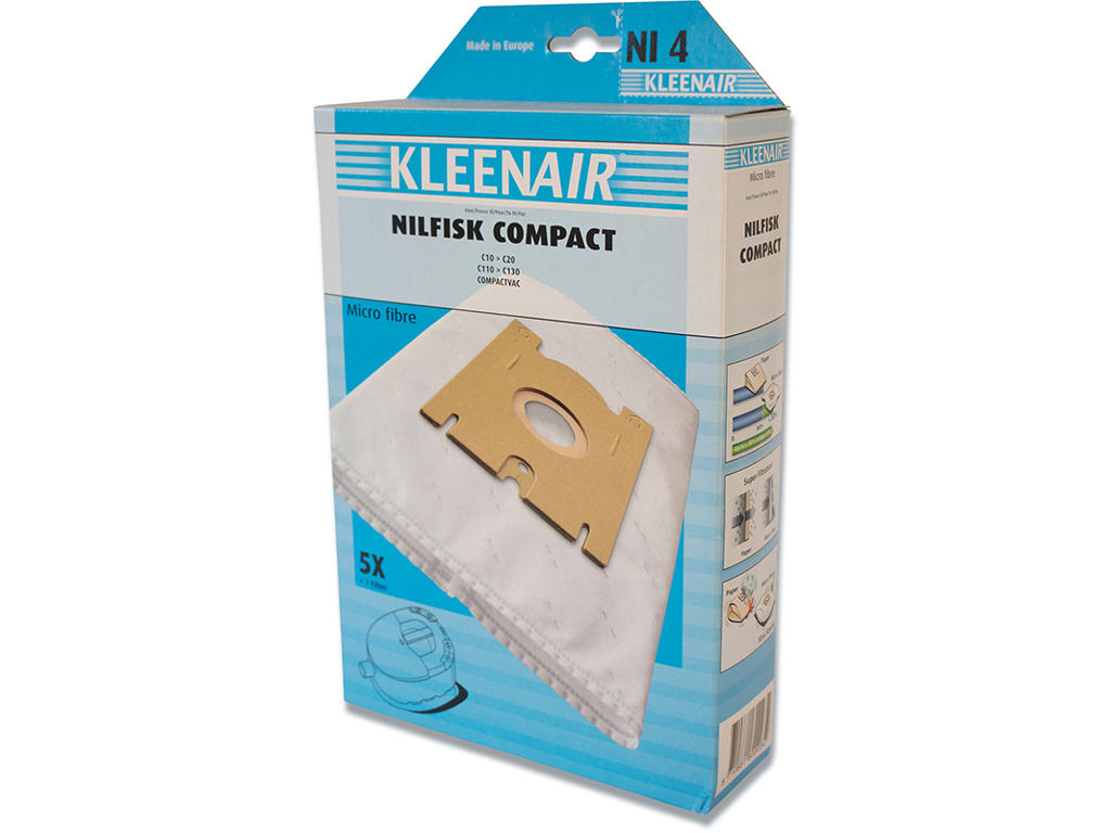 Støvsugerposer, Nilfisk, Compact, 5 poser + 1 filter, KLEENAIR NI4