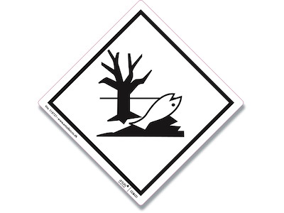 Etiketter, 100x100 mm, Hvid-sort, 250 etiketter i alt, Miljøfare