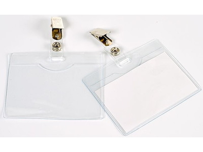 Navneskilt, Med stropklemme og indstik, 60x90 mm, 10 stk, BNT Office 