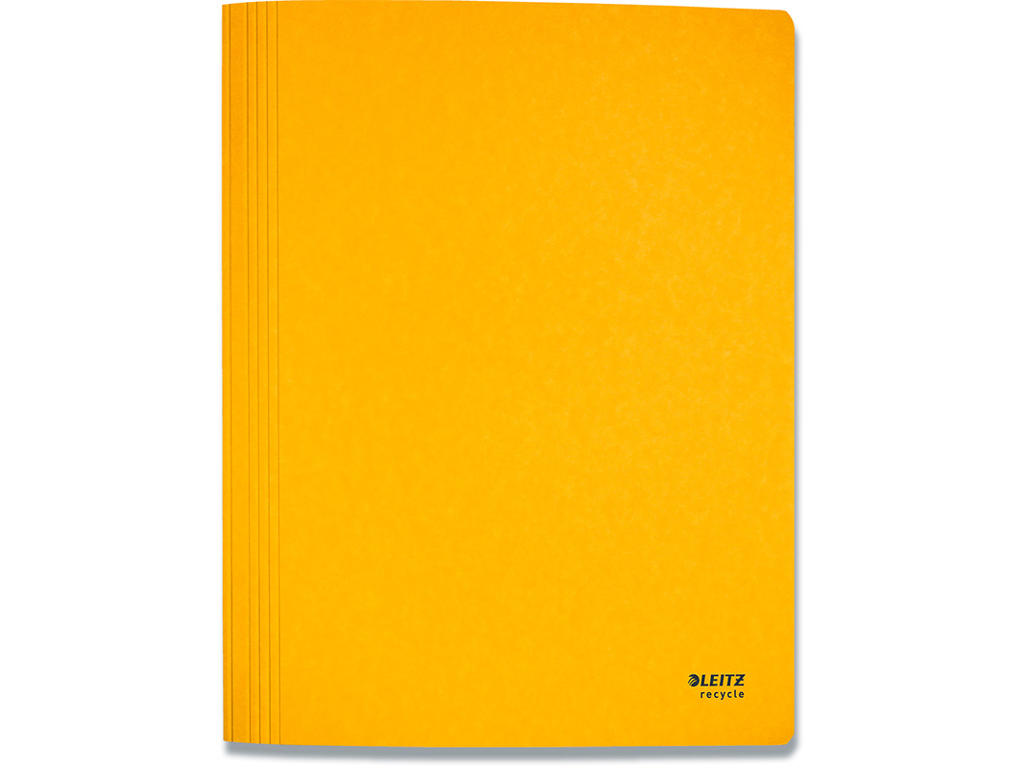 Kartonmappe, Med split og overligger, A4, Gul, Leitz Recycle 