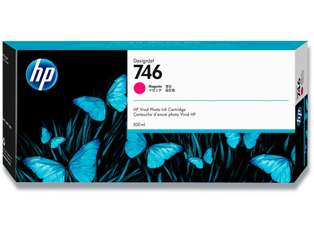 Blækpatron, 1 stk, Magenta-rød, 300 ml, HP 746