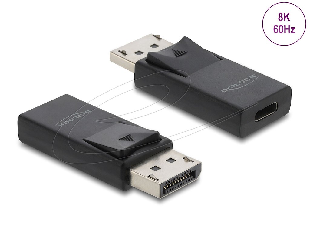 DeLOCK 61078 kabel kønsskifter USB Type-C DisplayPort Sort