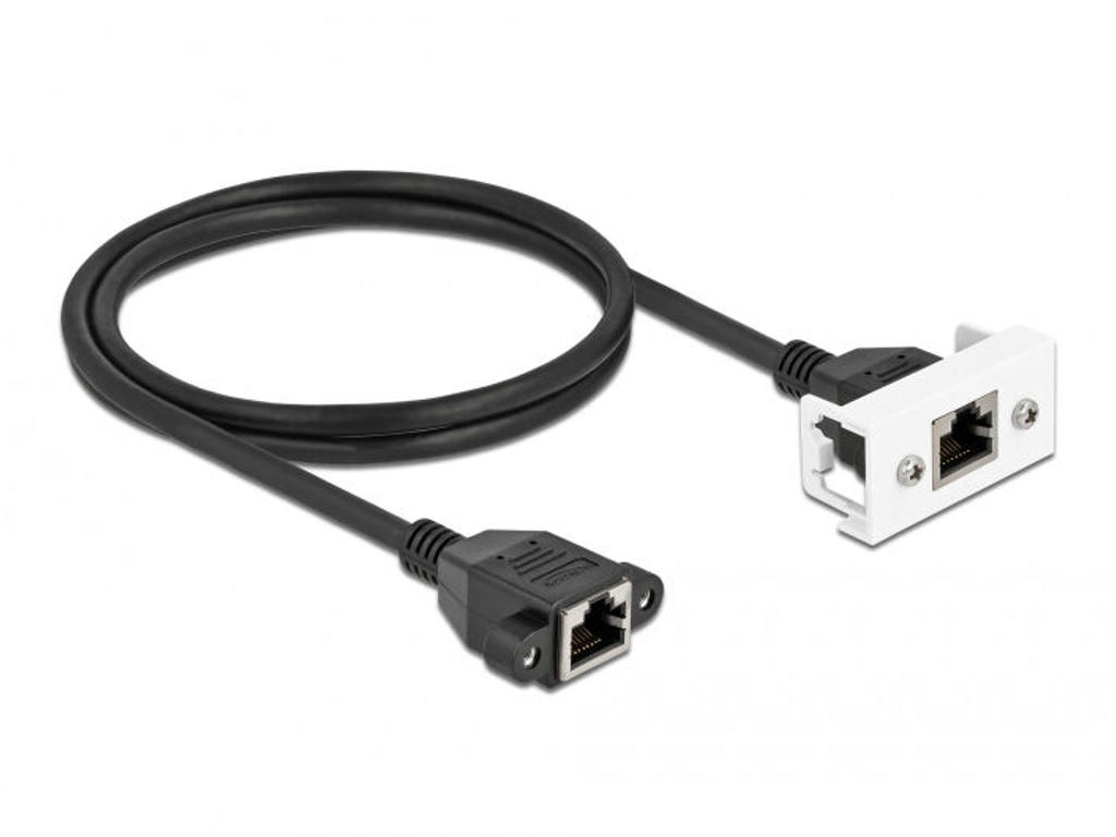 DeLOCK 87131 netværkskabel Sort, Hvid 1 m Cat6a S/FTP (S-STP)