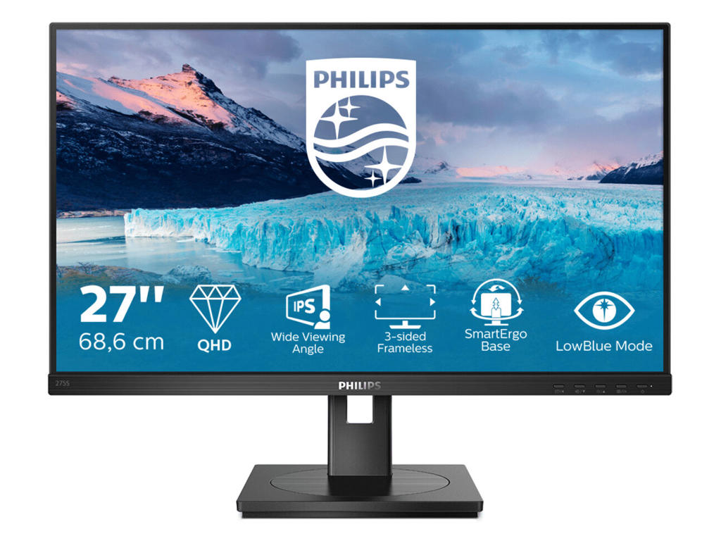 Philips S Line 275S1AE/00 LED display 68,6 cm (27") 2560 x 1440 pixel 2K Ultra HD LCD Sort