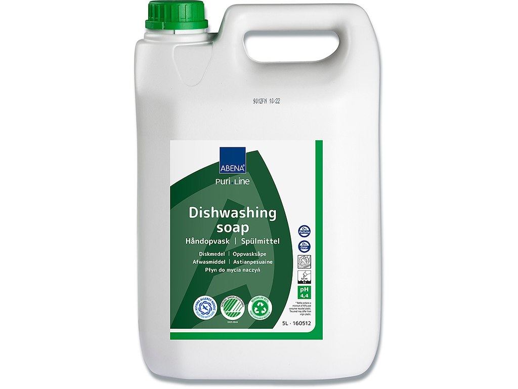 Opvaskemiddel, Håndopvask, Uden farve, Uden parfume, 5 liter, Puri-Line 