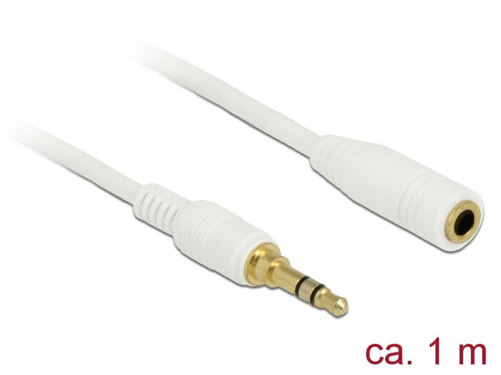 DeLOCK 85577 lydkabel 1 m 3.5mm Hvid