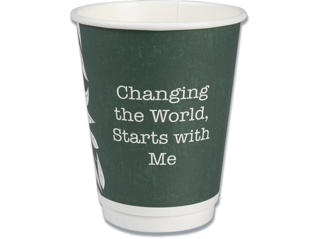 Kaffebæger, Ø9 cm, 600 stk, 36 cl, Gastro Green Leaves 