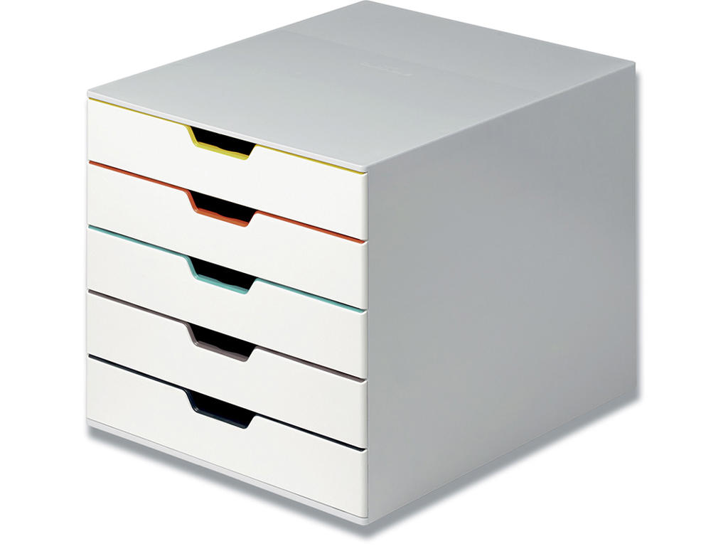 Skuffekabinet, 5 skuffer, Grå-hvid-assorteret, A4, C4 Folio og kuvert, Durable VARICOLOR MIX C4 Folio