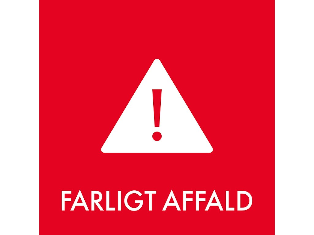 Affaldspiktogram, 12x12 cm, Klistermærke, Farligt affald