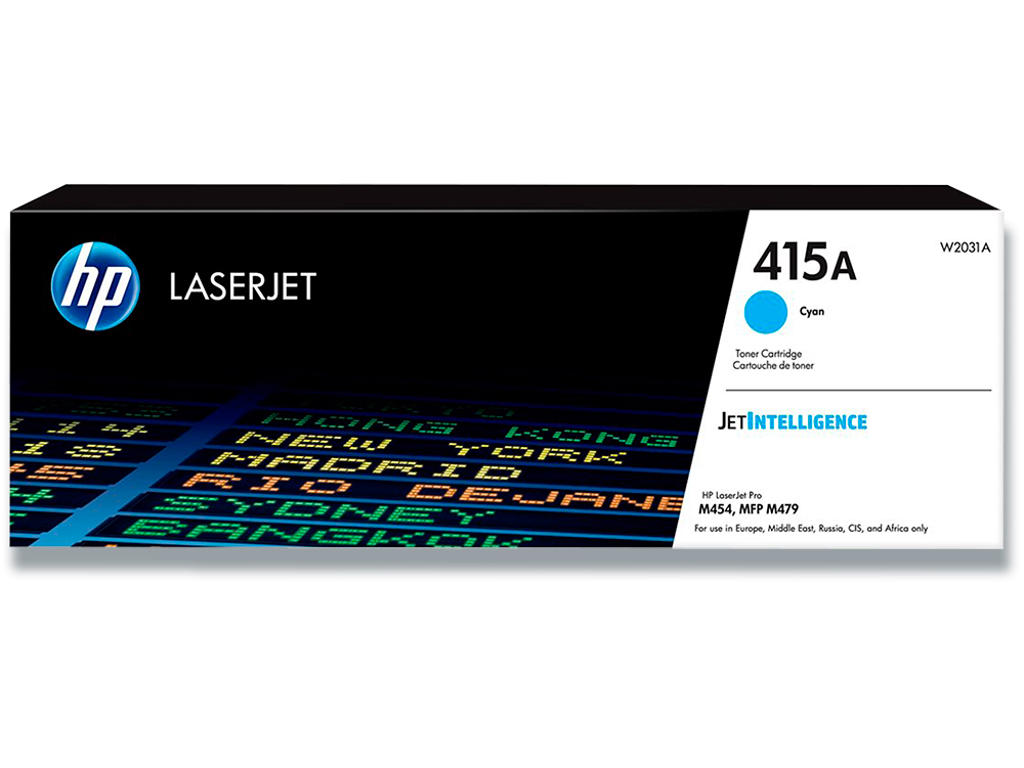 Toner, 415A, Cyan-blå, 2.100 sider, HP W2031A