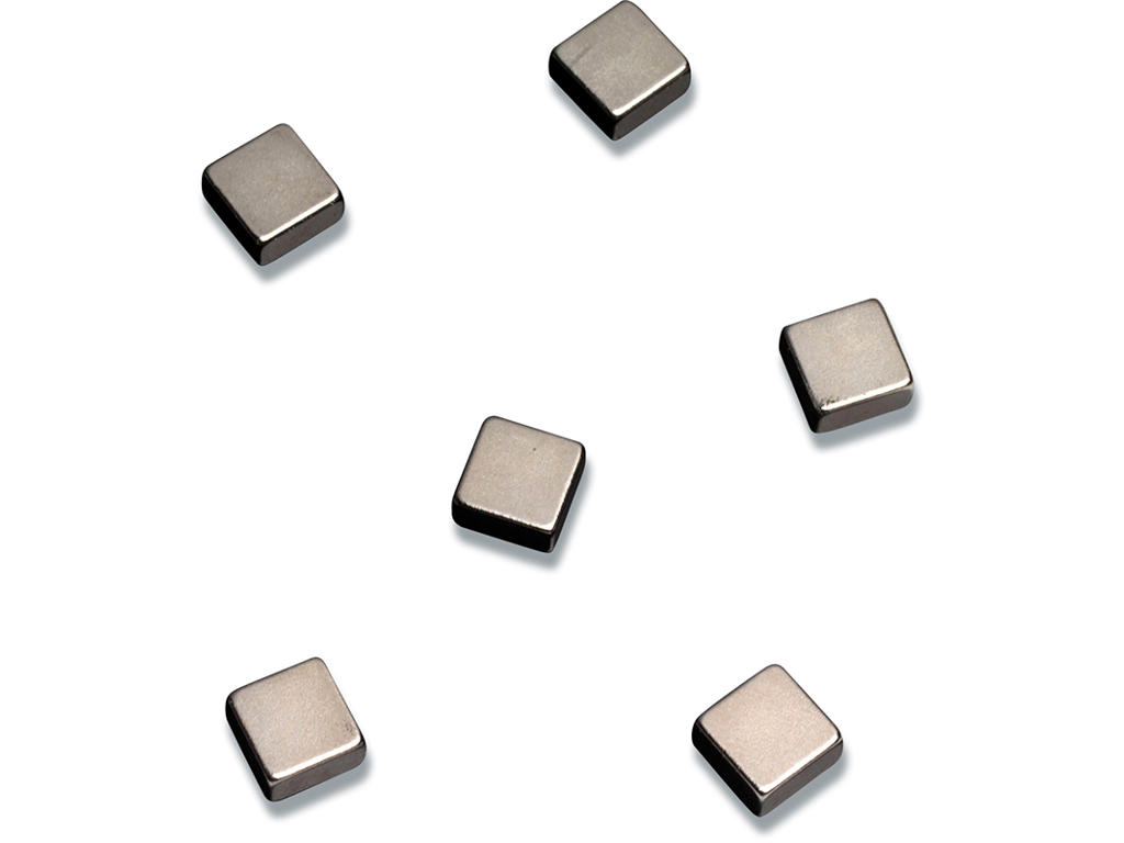 Magneter, Krom, 1x1x0.5 cm, 6 stk, Naga Super Strong 