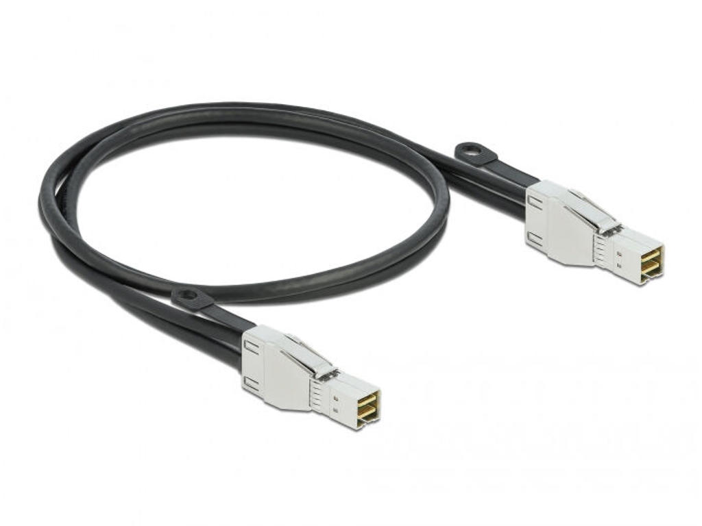 DeLOCK 86621 Serial Attached SCSI (SAS)-kabel 1 m 32 Gbit/sek. Sort