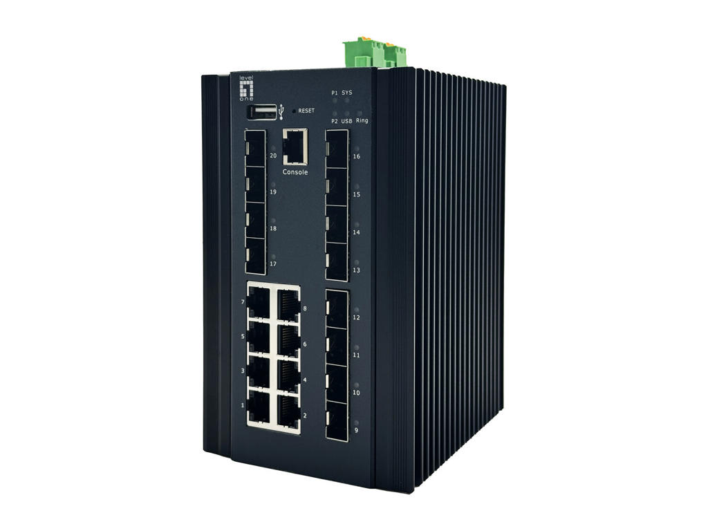 LevelOne IGX-2072 netværksswitch Administreret L2+ Gigabit Ethernet (10/100/1000) Sort
