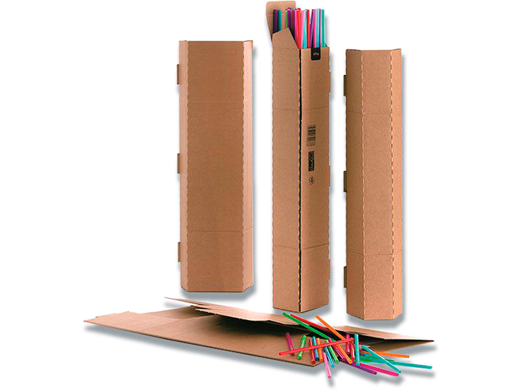 Paprør, Perforeret åbningsklap, 1005x105/55x75 mm / 1010x115/60x80mm, Brun, Tube 