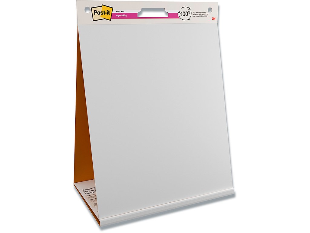 Flipoverpapir, 58.4x50.8 cm, Ulinjeret, 20 ark, 1 blok, Post-it Bordmodel Super Sticky 563