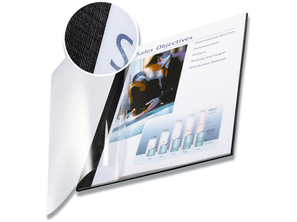 Indbindings skinneomslag, 14.0 mm, A4, Sort, Leitz ImpressBind 