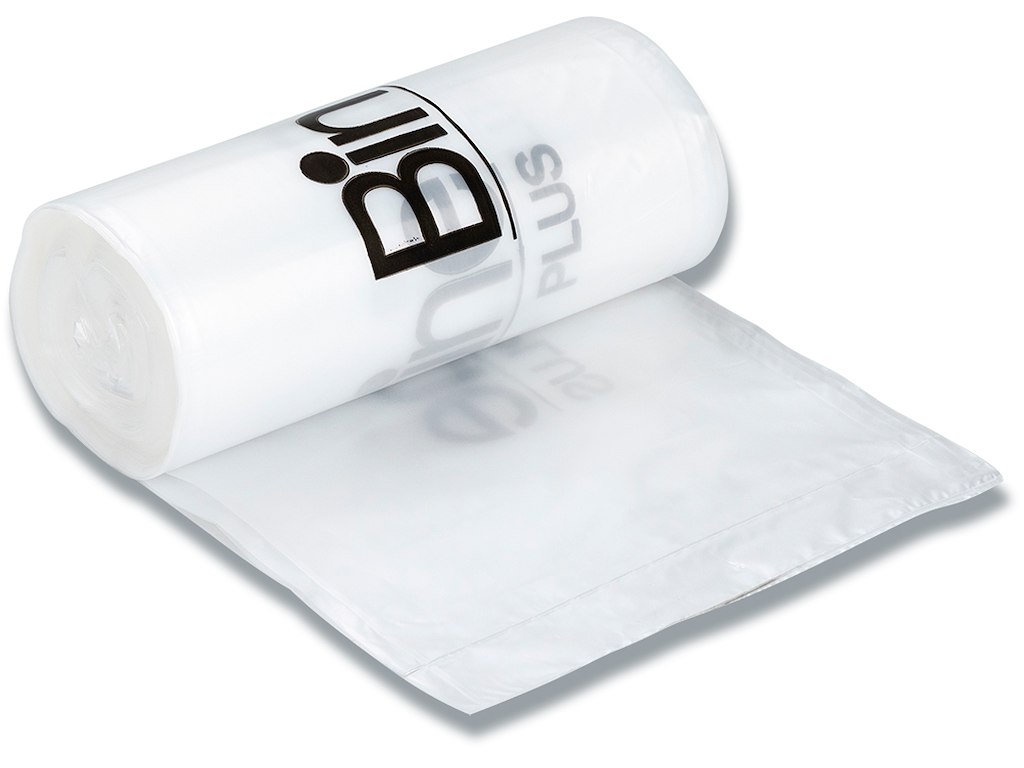Affaldspose, 30 liter, 20 micron, Transparent, 3 ruller, 15 poser pr rulle, Bin-Line Rul-a-poser