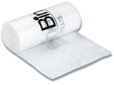 Affaldspose, 30 liter, 20 micron, Transparent, 3 ruller, 15 poser pr rulle, Bin-Line Rul-a-poser