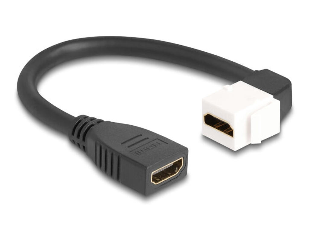 DeLOCK 90321 HDMI-kabel 0,2 m Sort, Hvid