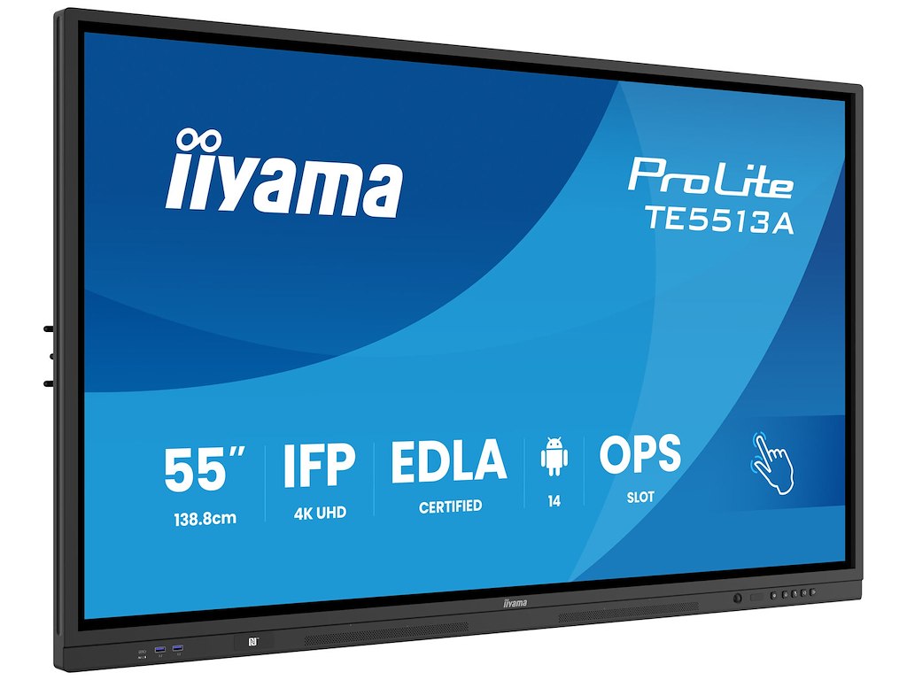 iiyama TE5513A-B2AG skilte display 138,7 cm (54.6") Wi-Fi 4K Ultra HD Berøringsskærm Indbygget processer Android