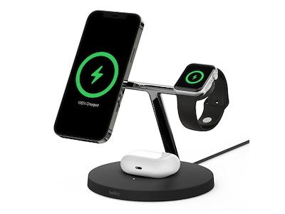 Belkin BoostCharge Pro Headset, Smartphone, SmartWatch Sort USB Trådløs opladning Indendørs