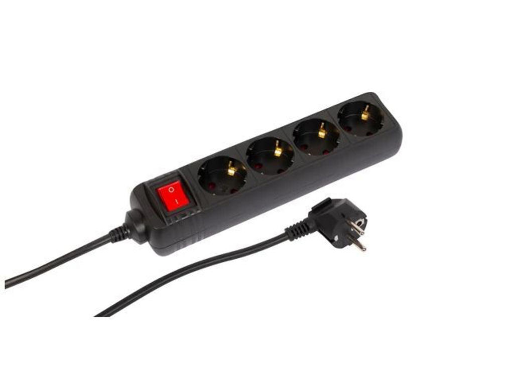 Microconnect MC-GRU0045BS stikdåse 5 m 4 AC stikkontakt(er) Indendørs Sort