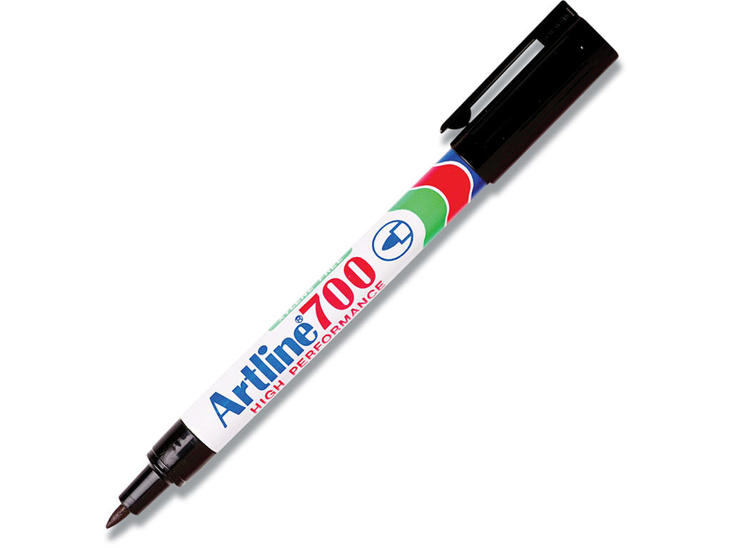 Marker, Rund spids, 0.7 mm, Sort, Artline EK-700