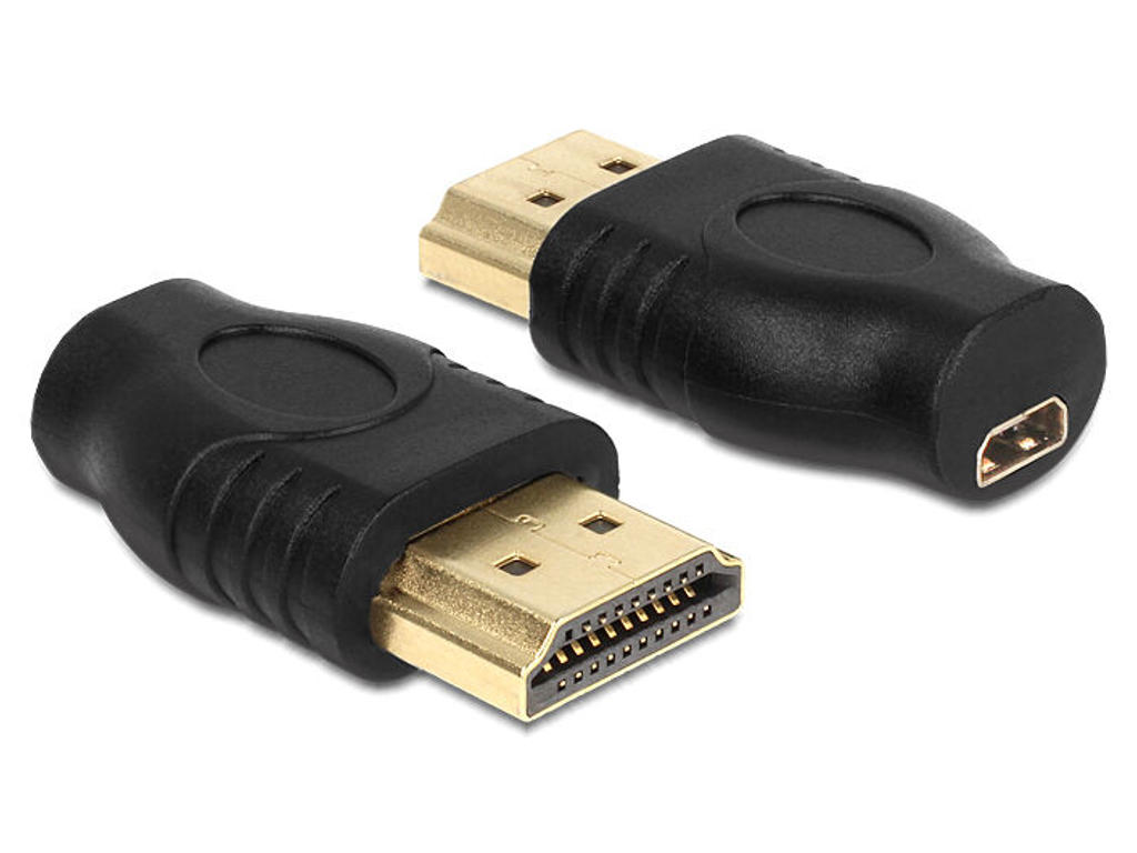 DeLOCK 65507 kabel kønsskifter HDMI A micro HDMI D Sort