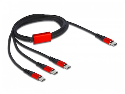 DeLOCK 86713 USB-kabel USB 2.0 1 m USB C Sort, Rød