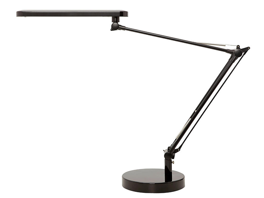 Bordlampe, Sort, Med fod og klemme, LED, Unilux Mambo