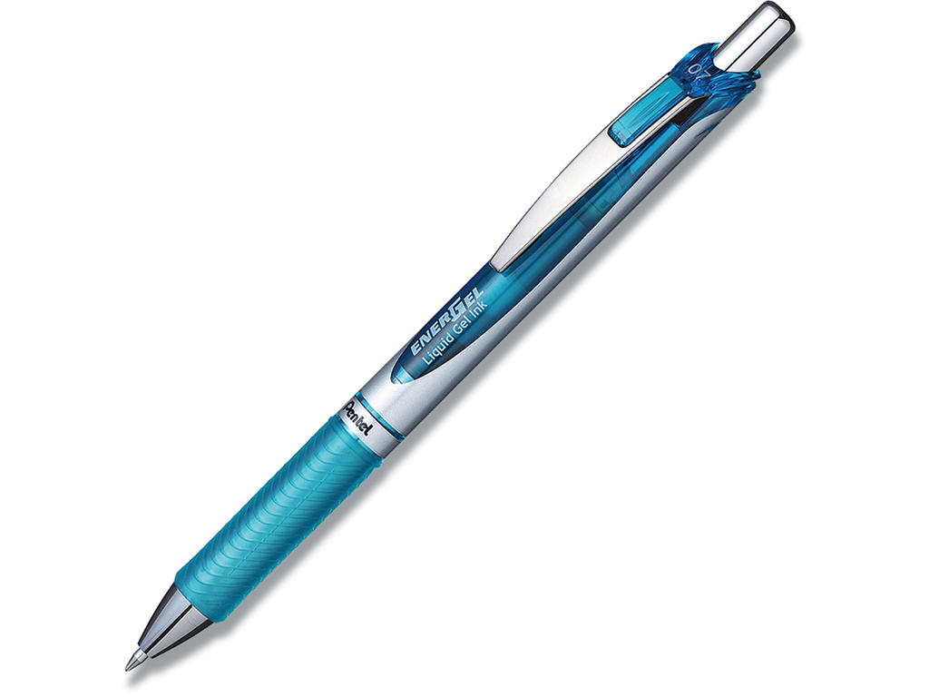 Rollerball gelpen, 0.7 mm, 0.35 mm, Lyseblå, Pentel EnerGel BL77-SX