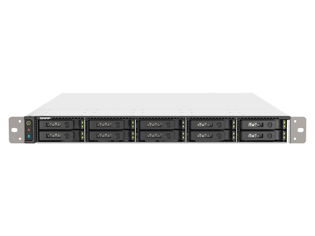QNAP TS-h1090FU NAS Stativ (1U) EPYC 7232P 32 GB DDR4 0 TB QuTS hero Sort, Grå