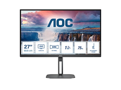 AOC V5 Q27V5N/BK computerskærm 68,6 cm (27") 2560 x 1440 pixel Quad HD LED Sort