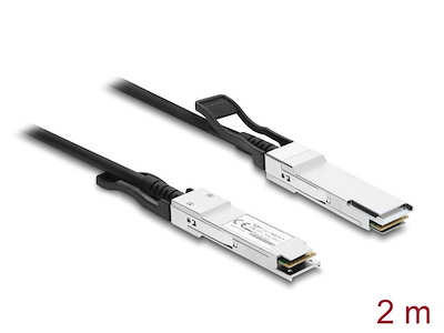 DeLOCK 87552 InfiniBand og fiberoptisk kabel 2 m QSFP28 Twinax Sort