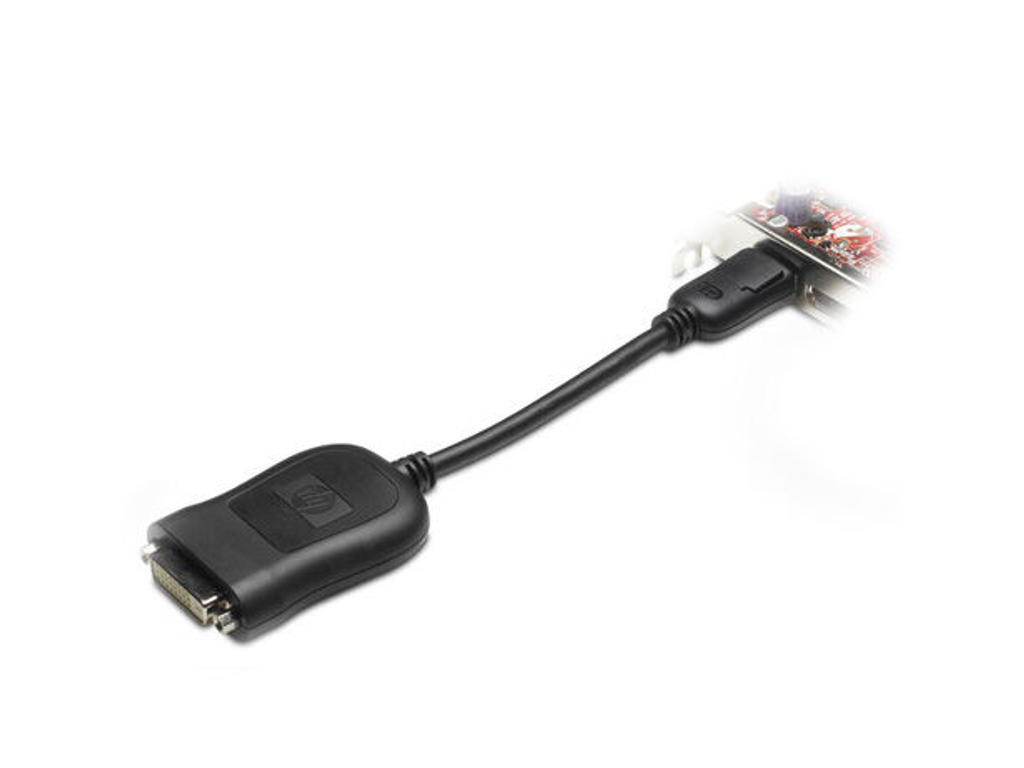 HP 484156-001 videokabel adapter DVI-D DisplayPort Sort