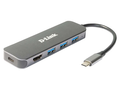 D-Link DUB-2333 dockingstation Ledningsført USB Type-C Grå