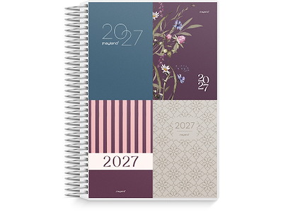 Kalender, 2027, Dag, 4 illustrationer, 1 dag pr. side, Mayland