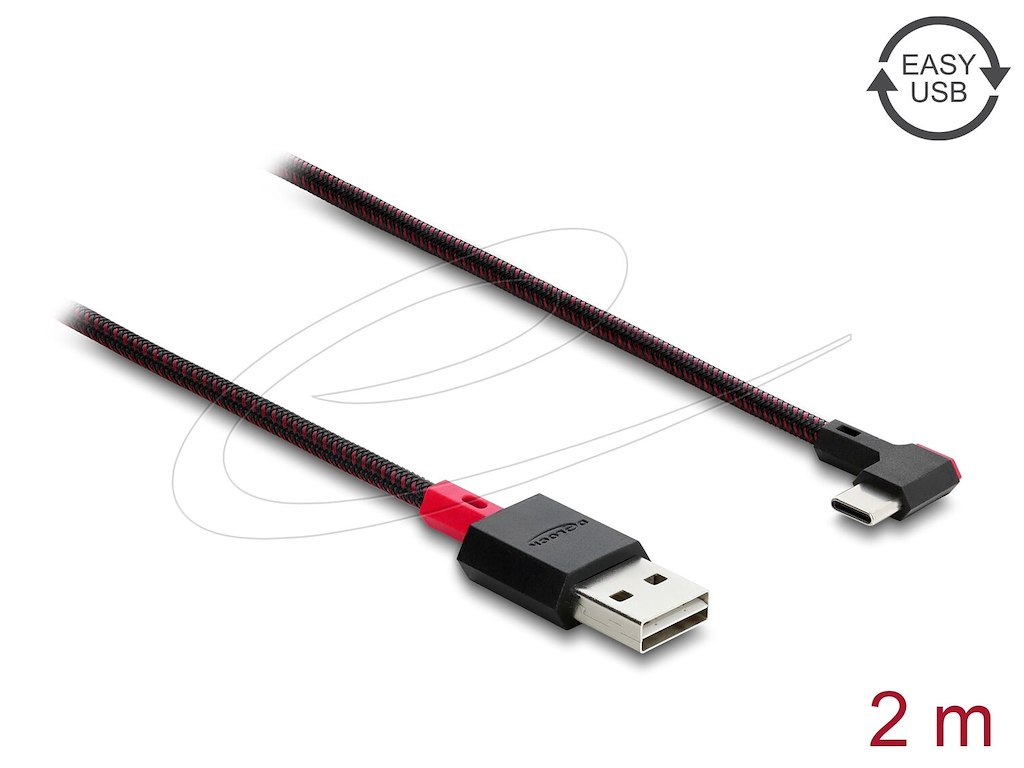 DeLOCK 81547 USB-kabel USB 2.0 2 m USB A USB C Rød, Sort