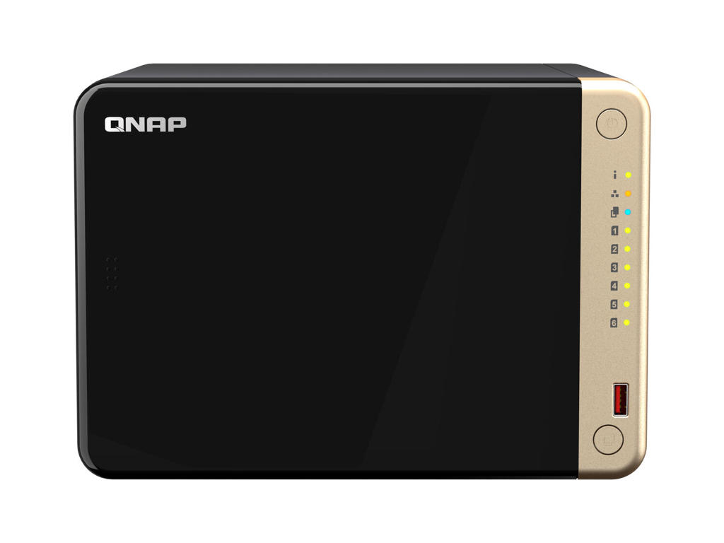 QNAP TS-664 NAS Tower Intel® Celeron® N5095 8 GB DDR4 48 TB HDD QNAP QTS Sort, Bronze