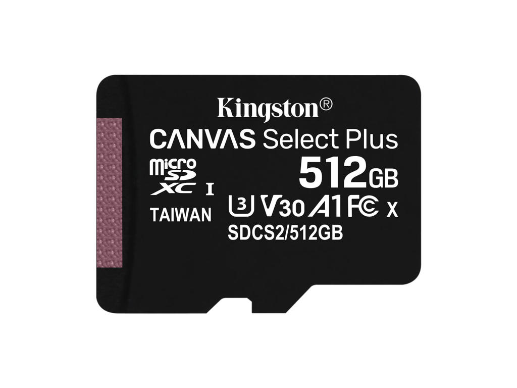 Kingston Technology Canvas Select 512 GB micSDXC Plus 100R A1 C10-kort + ADP