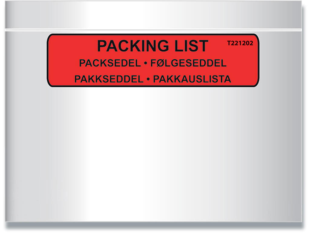 Følgeseddellommer, ''Følgeseddel'' på 5 sprog, C5, 1000 lommer, BNT Docustick Value Range