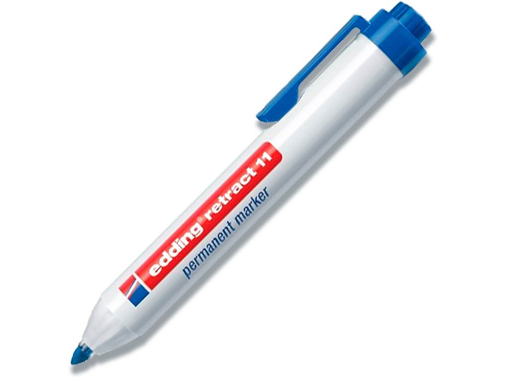 Marker, Rund spids, 1.5-3 mm, Blå, Edding Retract 11