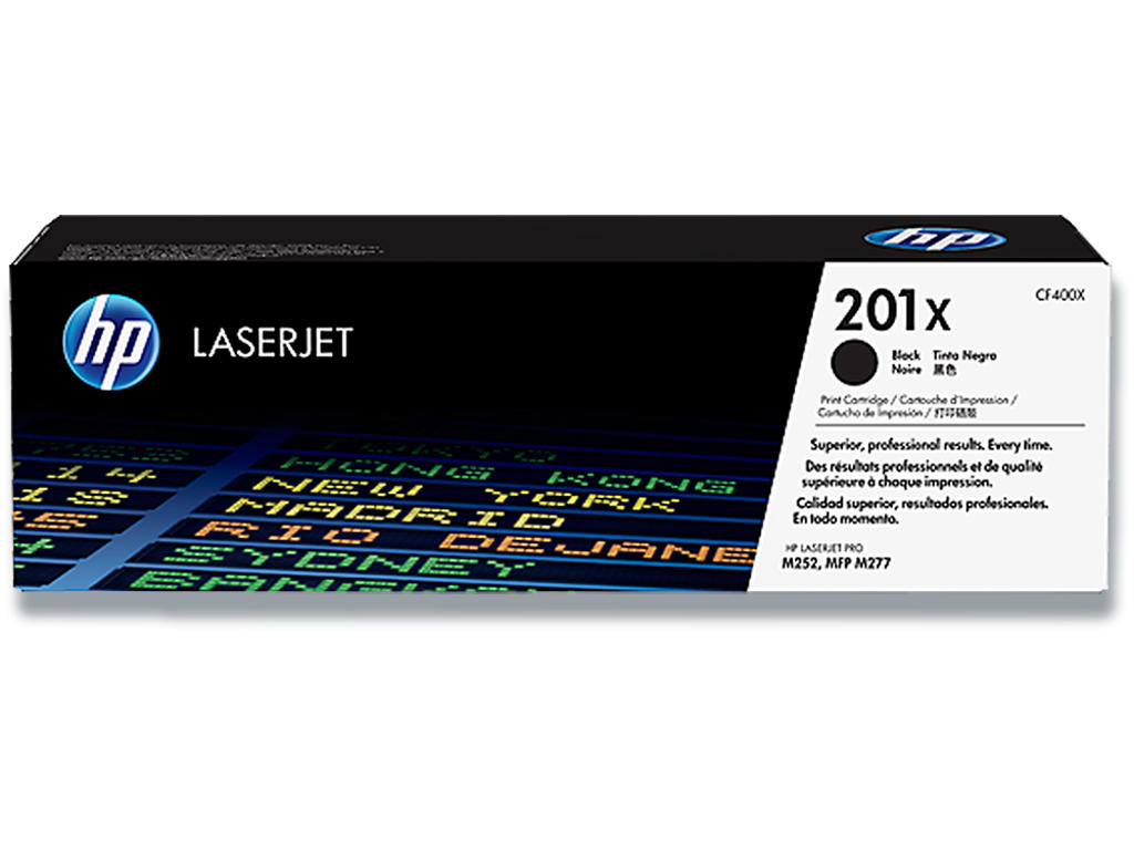 Toner, 201X, Black-sort, 2.800 sider, HP CF400X