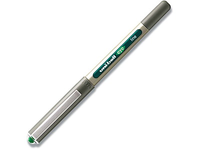 Rollerball pen, 0.7 mm, 0.3 mm, Grøn, uni-ball Eye Fine UB-157-36