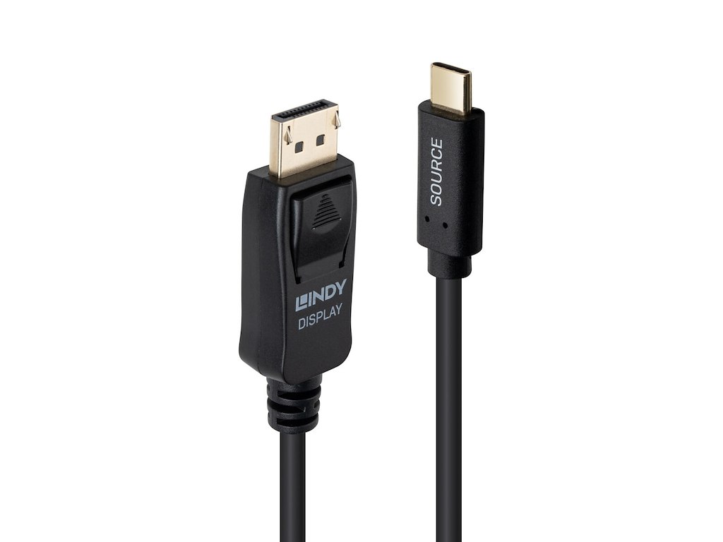 Lindy 43501 videokabel adapter 2 m USB Type-C DisplayPort Sort
