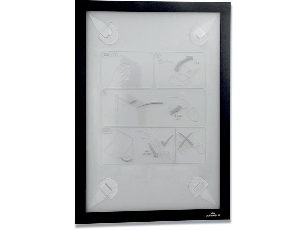 Inforamme, A4, Sort, 4 klæbe punkter, 1 stk, Durable DURAFRAME WALLPAPER